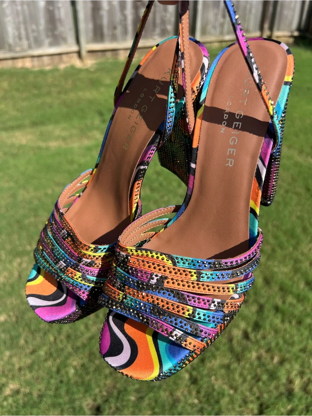 Kurt Geiger Brixton Multicolor Jeweled Platform Sandals – 🌈